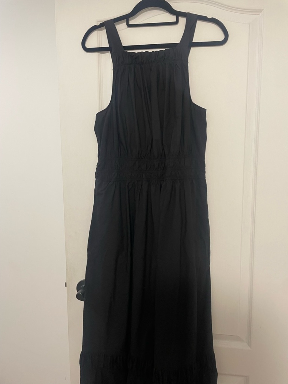 Anthropologie The Somerset Maxi Dress Poplin Halter Tiered 100% Cotton